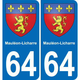 64 Mauléon-Licharre blason autocollant plaque stickers ville