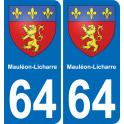 64 Mauléon-Licharre coat of arms sticker plate stickers city