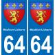 64 Mauléon-Licharre wappen aufkleber typenschild aufkleber stadt