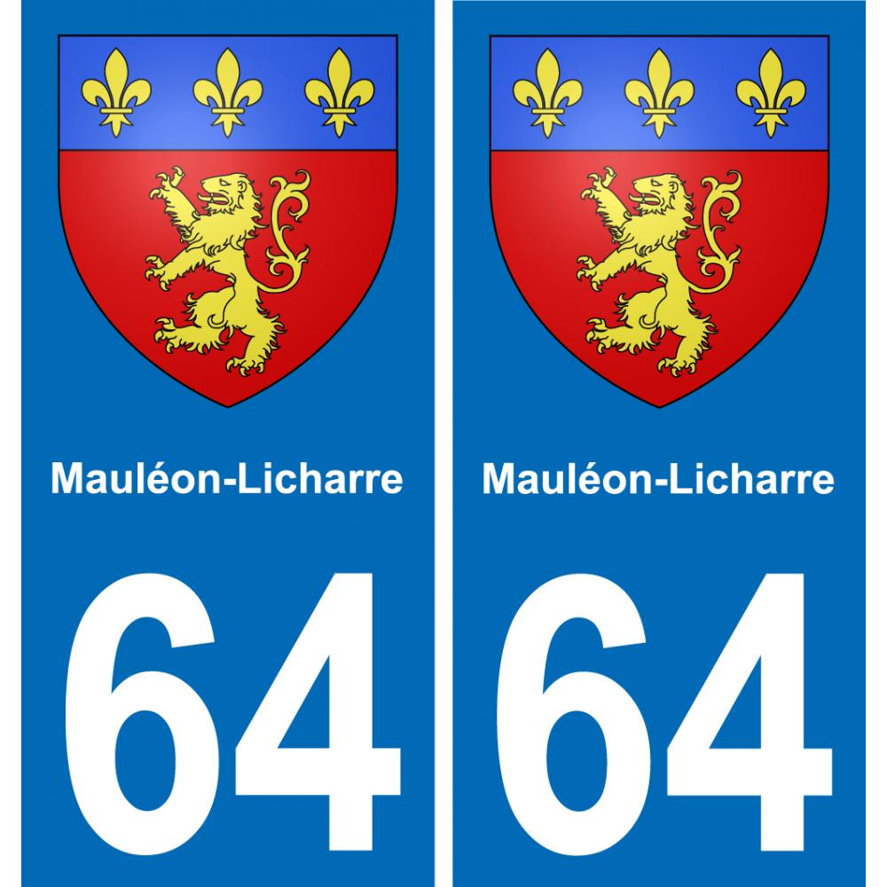 64 Mauléon-Licharre stemma adesivo piastra adesivi città