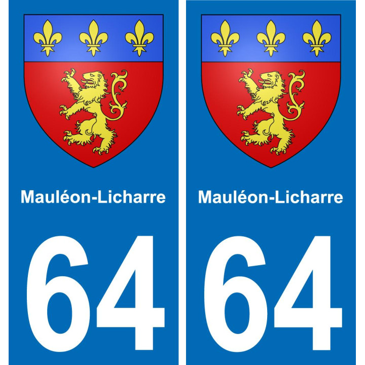 64 Mauléon-Licharre coat of arms sticker plate stickers city