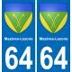 64 Mazères-Lezons coat of arms sticker plate stickers city