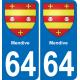 64 Mendive coat of arms sticker plate stickers city