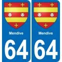 64 Mendive stemma adesivo piastra adesivi città