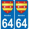 64 Mendive wappen aufkleber typenschild aufkleber stadt