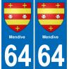64 Mendive coat of arms sticker plate stickers city