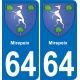 64 Mirepeix wappen aufkleber typenschild aufkleber stadt