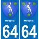 64 Mirepeix blason autocollant plaque stickers ville