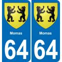 64 Momas coat of arms sticker plate stickers city