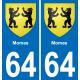 64 Momas coat of arms sticker plate stickers city