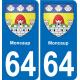 64 Moncaup wappen aufkleber typenschild aufkleber stadt