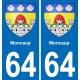 64 Moncaup wappen aufkleber typenschild aufkleber stadt