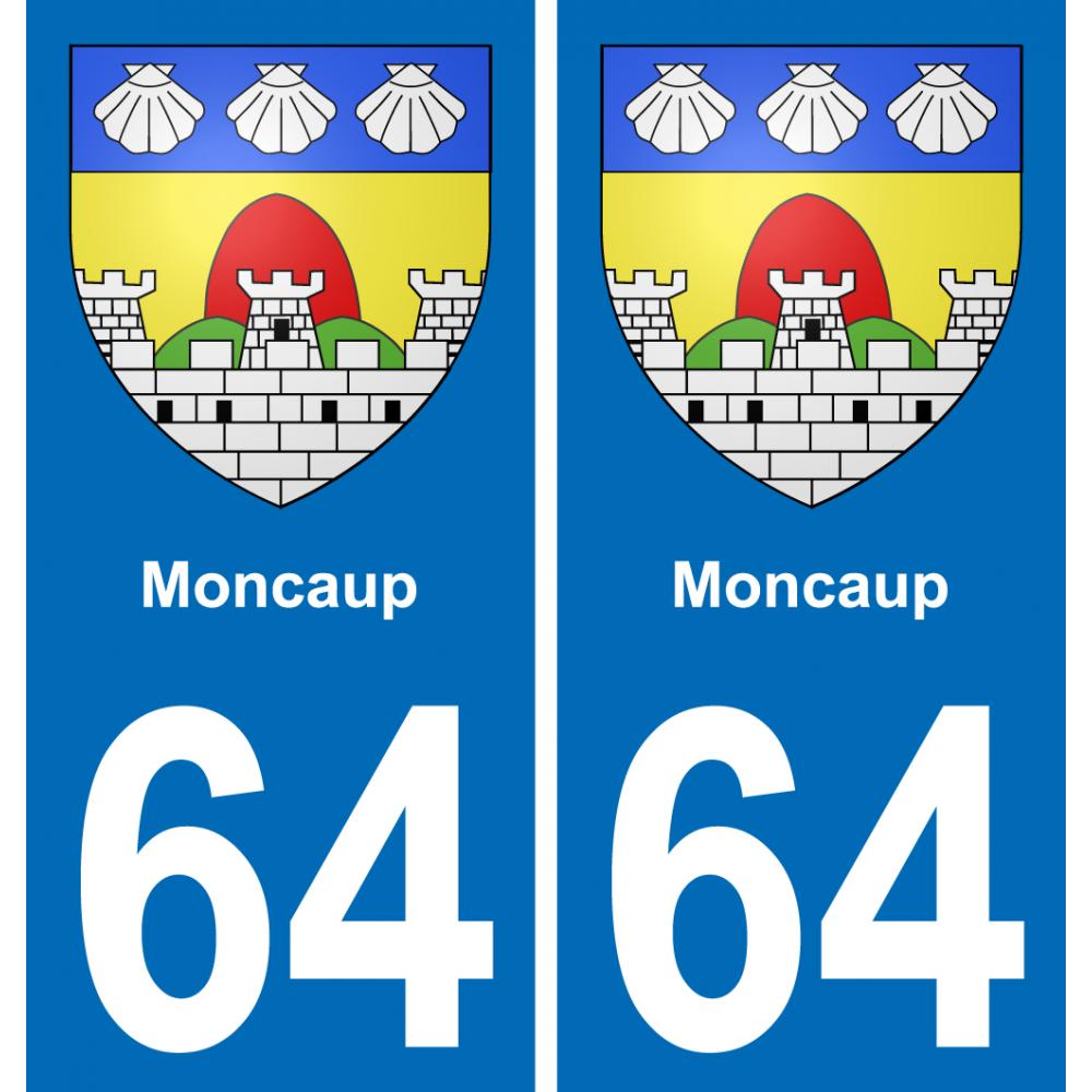 64 Moncaup coat of arms sticker plate stickers city