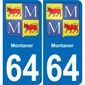 64 Montaner sticker plate registration city