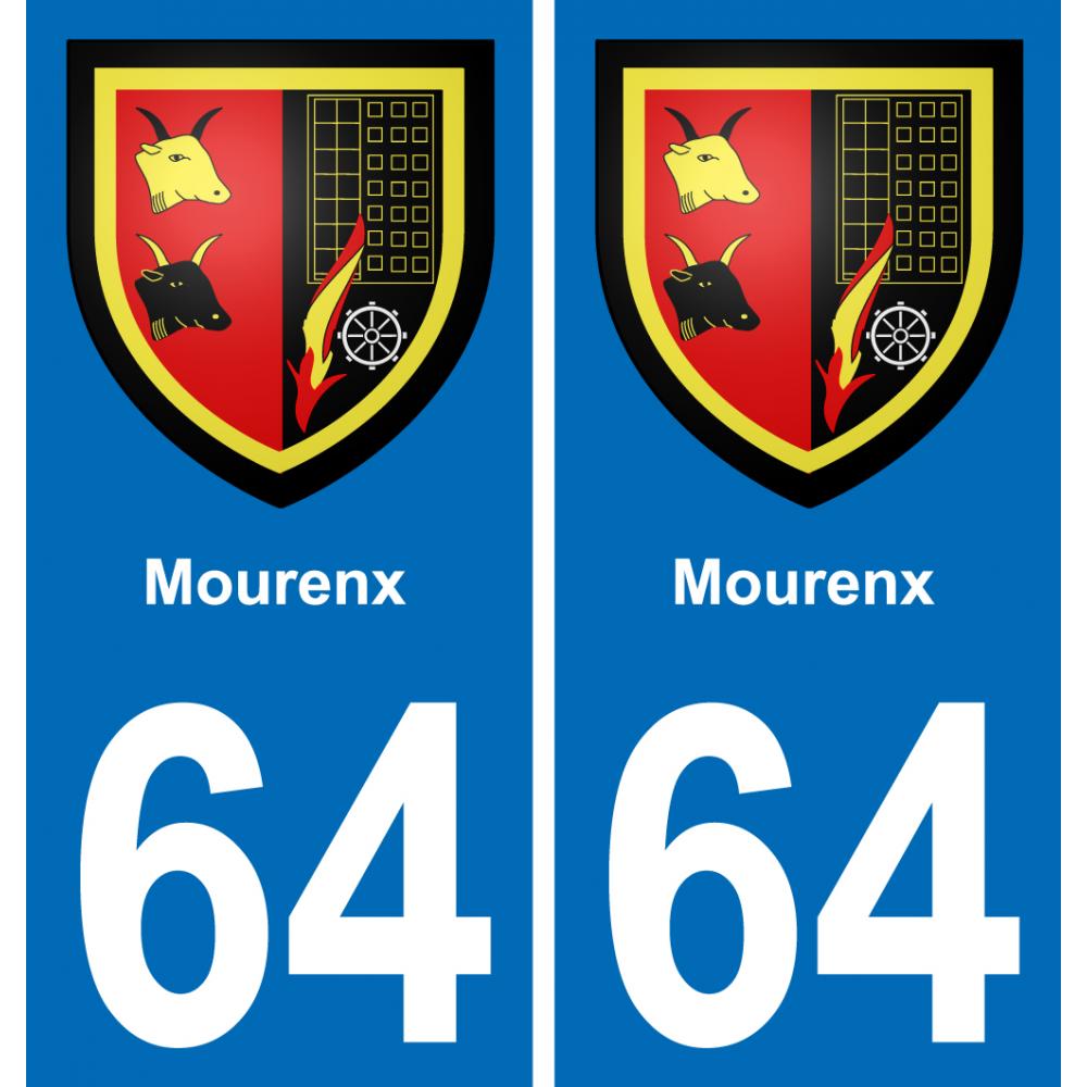 64 Mourenx sticker plate registration city