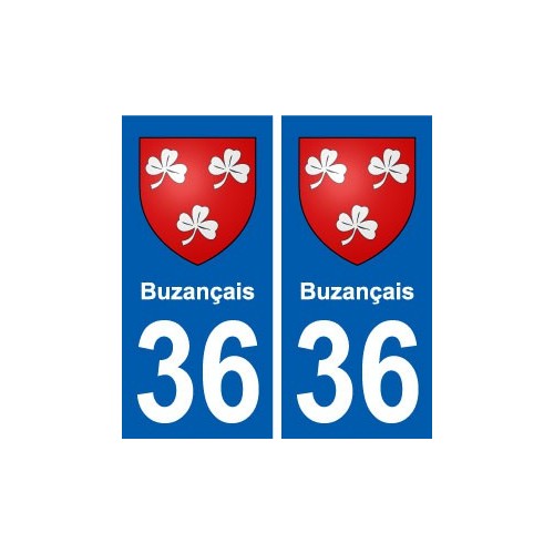 36 Buzançais autocollant plaque stickers ville