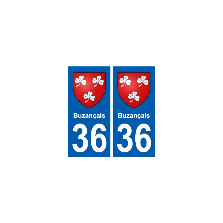 36 Buzançais autocollant plaque stickers ville
