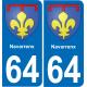 64 Navarrenx sticker plate registration city