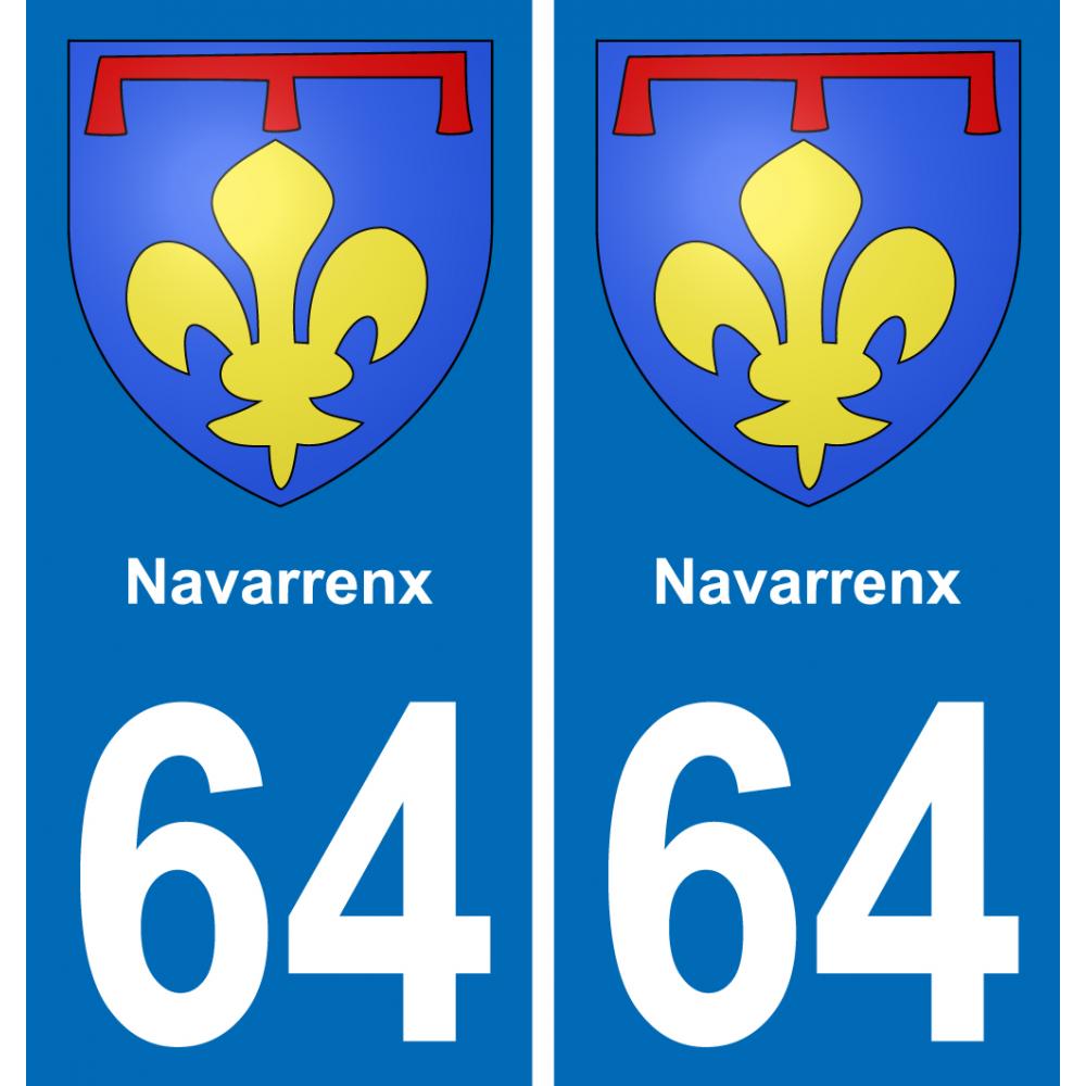 64 Navarrenx sticker plate registration city