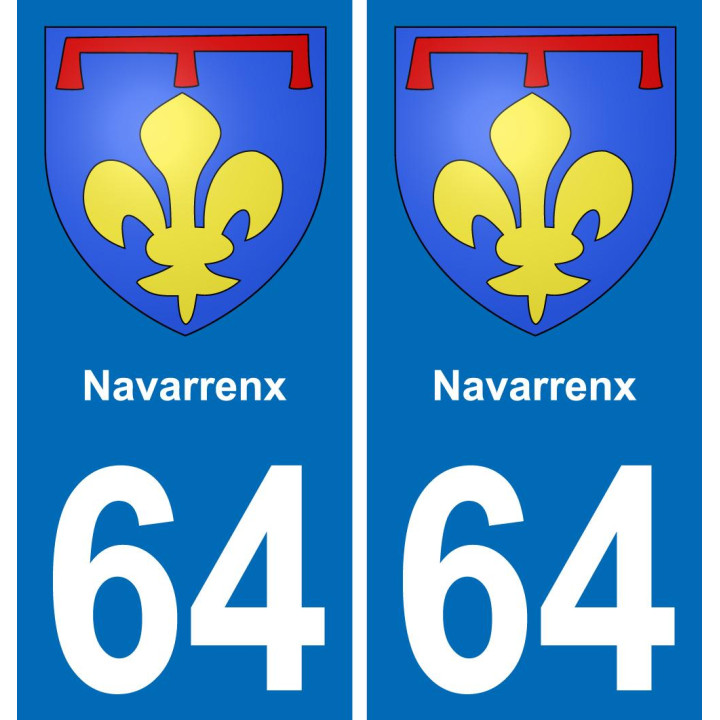 64 Navarrenx placa etiqueta de registro de la ciudad