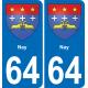 64 Nay-aufkleber plakette ez stadt