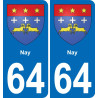 64 Nay-aufkleber plakette ez stadt
