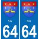 64 Nay-aufkleber plakette ez stadt