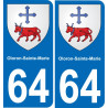 64 Oloron-Sainte-Marie-aufkleber plakette ez stadt