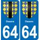 64 Ossenx sticker plate registration city