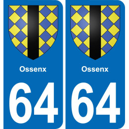 64 Ossenx autocollant sticker plaque immatriculation auto ville