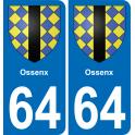 64 Ossenx sticker plate registration city