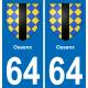 64 Ossenx placa etiqueta de registro de la ciudad
