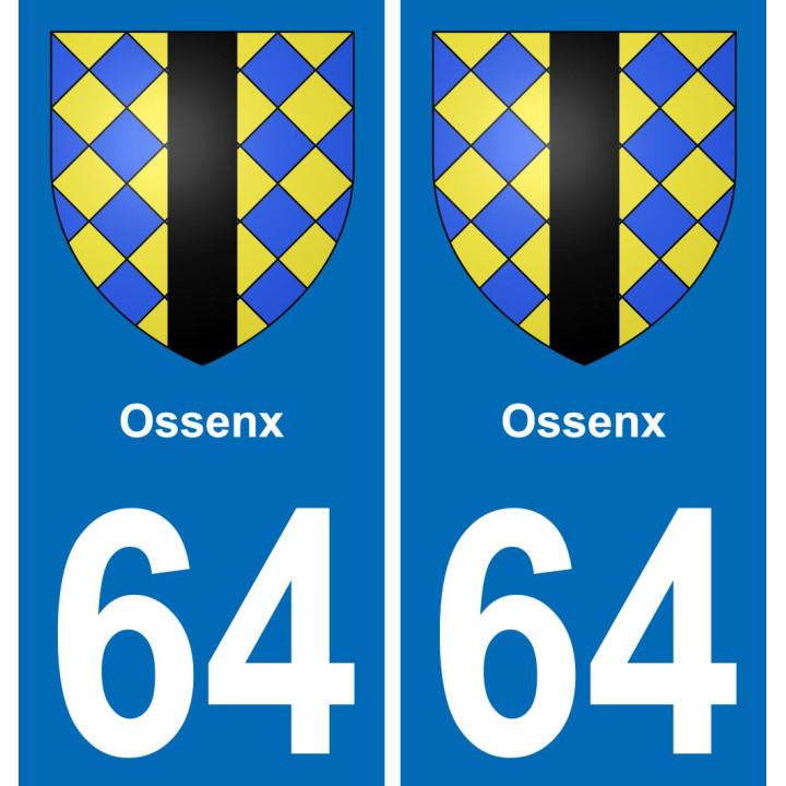 64 Ossenx sticker plate registration city