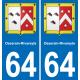 64 Osserain-Rivareyte adesivo piastra di registrazione city