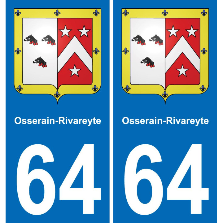 64 Osserain-Rivareyte autocollant sticker plaque immatriculation auto ville