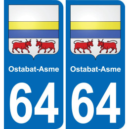 64 Ostabat-Asme placa etiqueta de registro de la ciudad