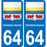 64 Ostabat-Asme-aufkleber plakette ez stadt
