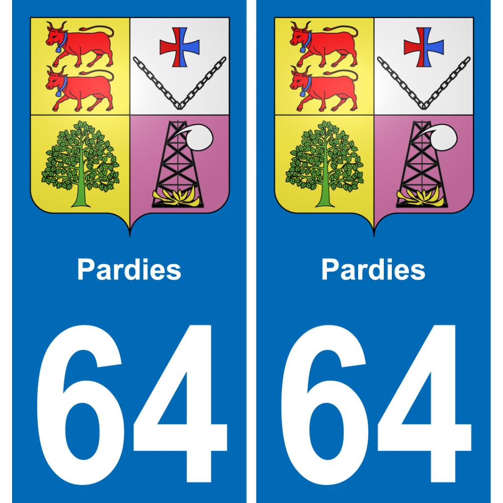 64 Pardies sticker plate registration city
