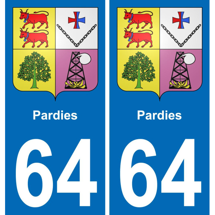 64 Pardies placa etiqueta de registro de la ciudad