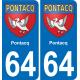 64 Pontacq adesivo piastra di registrazione city