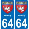 64 Pontacq-aufkleber plakette ez stadt