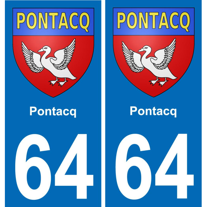 64 Pontacq sticker plate registration city