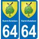 64 Saint-Esteben adesivo piastra di registrazione city