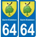64 Saint-Esteben sticker plate registration city
