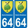 64 Saint-Esteben sticker plate registration city