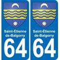 64 Saint-Étienne-de-Baïgorry sticker plate registration city