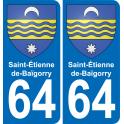64 Saint-Étienne-de-Baïgorry autocollant sticker plaque immatriculation auto ville