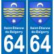 64 Saint-Étienne-de-Baïgorry adesivo piastra di registrazione city
