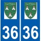 36 La Châtre logo autocollant plaque stickers ville