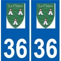 36 La Châtre logo autocollant plaque stickers ville